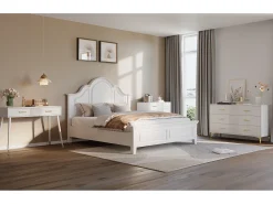 Penteadeira - 100 x 40 x 76 cm - escrivaninha com 2 gavetas - pés de metal - MDF - branco (sem espelho)