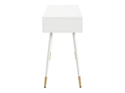 Penteadeira - 100 x 40 x 76 cm - escrivaninha com 2 gavetas - pés de metal - MDF - branco (sem espelho)