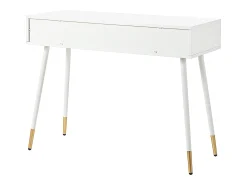 Penteadeira - 100 x 40 x 76 cm - escrivaninha com 2 gavetas - pés de metal - MDF - branco (sem espelho)