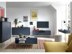Penteadeira, azul marinho, 103,5 x 77,6 x 50 cm, pés dourados