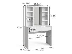 Penteadeira branco 93x40x147 alexa