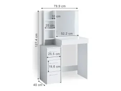 Penteadeira branco 80x40x127.4 meryl