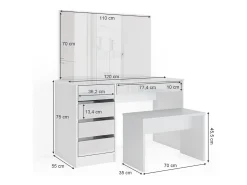 Penteadeira branco 120x55x75 sherry