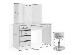 Penteadeira branco 120x55x75 sherry