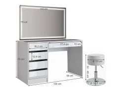 Penteadeira branco 120x55x75 sherry