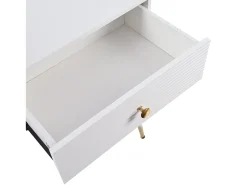 Penteadeira com espelho 100x40x78cm - com iluminação LED - com 5 gavetas - computador de mesa portátil - Branco (sem banquinho)