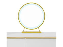 Penteadeira com iluminação LED 100 x 41,5 x 102 cm - com 6 gavetas - tampo extensível - branco