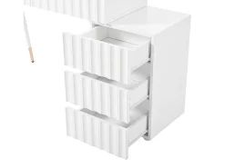 Penteadeira com iluminação LED 100×40×127 cm - com 5 gavetas - branco