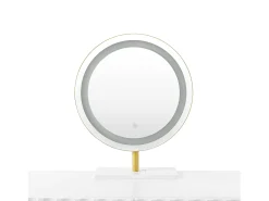 Penteadeira com iluminação LED 100×40×127 cm - com 5 gavetas - branco