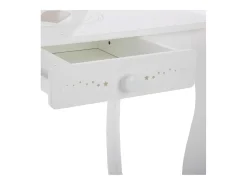 Penteadeira e banco em MDF branco 91x71,5x50,5cm