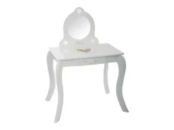 Penteadeira e banco em MDF branco 91x71,5x50,5cm