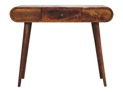 Penteadeira em castanheiro com espelho Artisan Furniture, 3 gavetas, 1 espelho, castanho