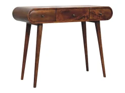 Penteadeira em castanheiro com espelho Artisan Furniture, 3 gavetas, 1 espelho, castanho