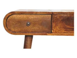 Penteadeira em castanheiro com espelho Artisan Furniture, 3 gavetas, 1 espelho, castanho