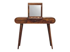 Penteadeira em castanheiro com espelho Artisan Furniture, 3 gavetas, 1 espelho, castanho