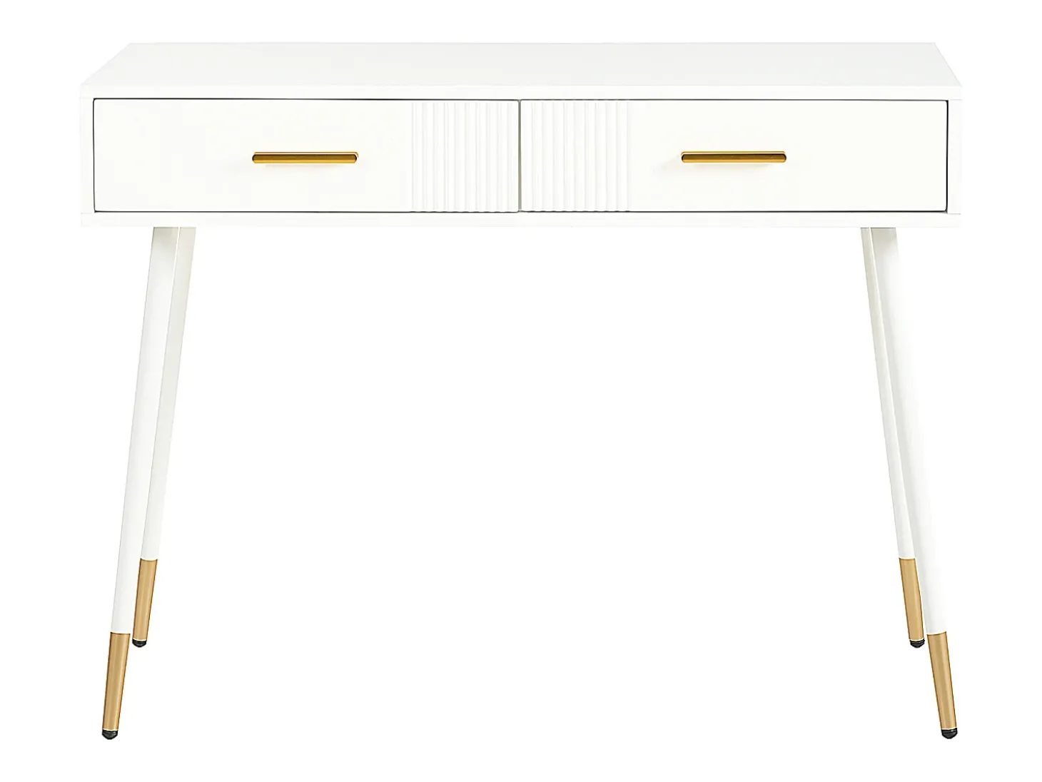 Penteadeira 100x40x76 cm - com 2 gavetas - pernas de metal - branco (sem espelho)