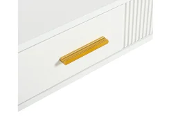 Penteadeira 100x40x76 cm - com 2 gavetas - pernas de metal - branco (sem espelho)