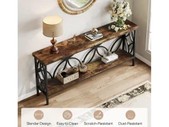 Pequena mesa para sofá de 160 cm - Mesa para sofá industrial longa para atrás do sofá