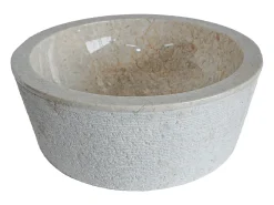 Pia de banheiro em mármore - cor creme
