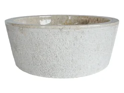 Pia de banheiro em mármore - cor creme