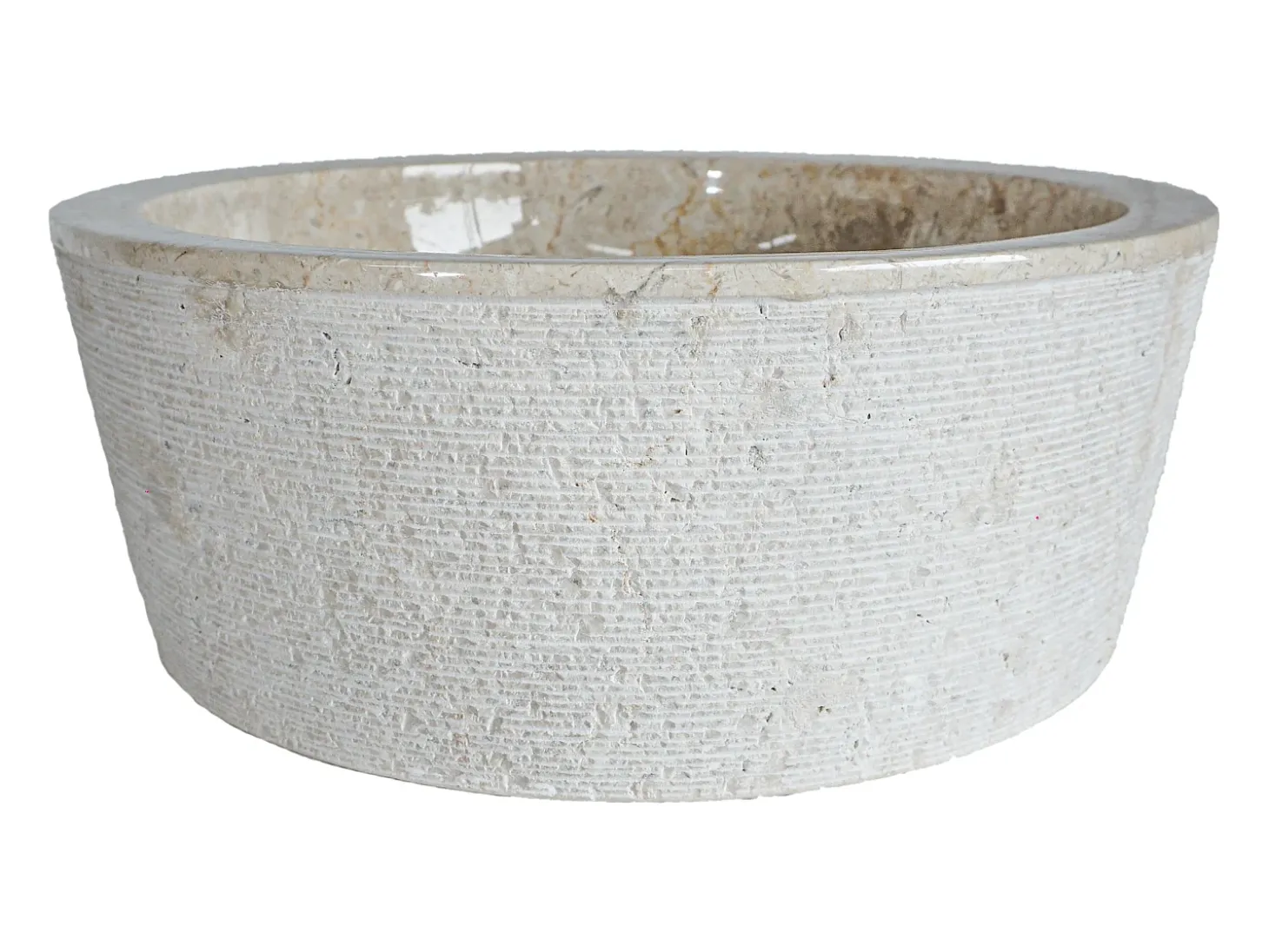 Pia de banheiro em mármore - cor creme
