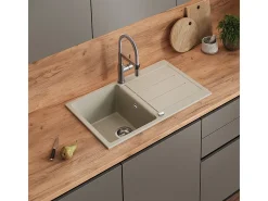 Pia de cozinha bege 78x50x20 kapstadt