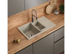 Pia de cozinha bege 80x50x20 seattle