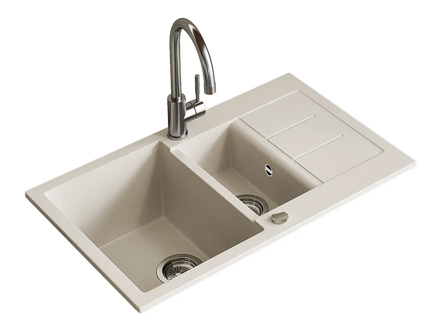 Pia de cozinha branco 80x50x20 seattle
