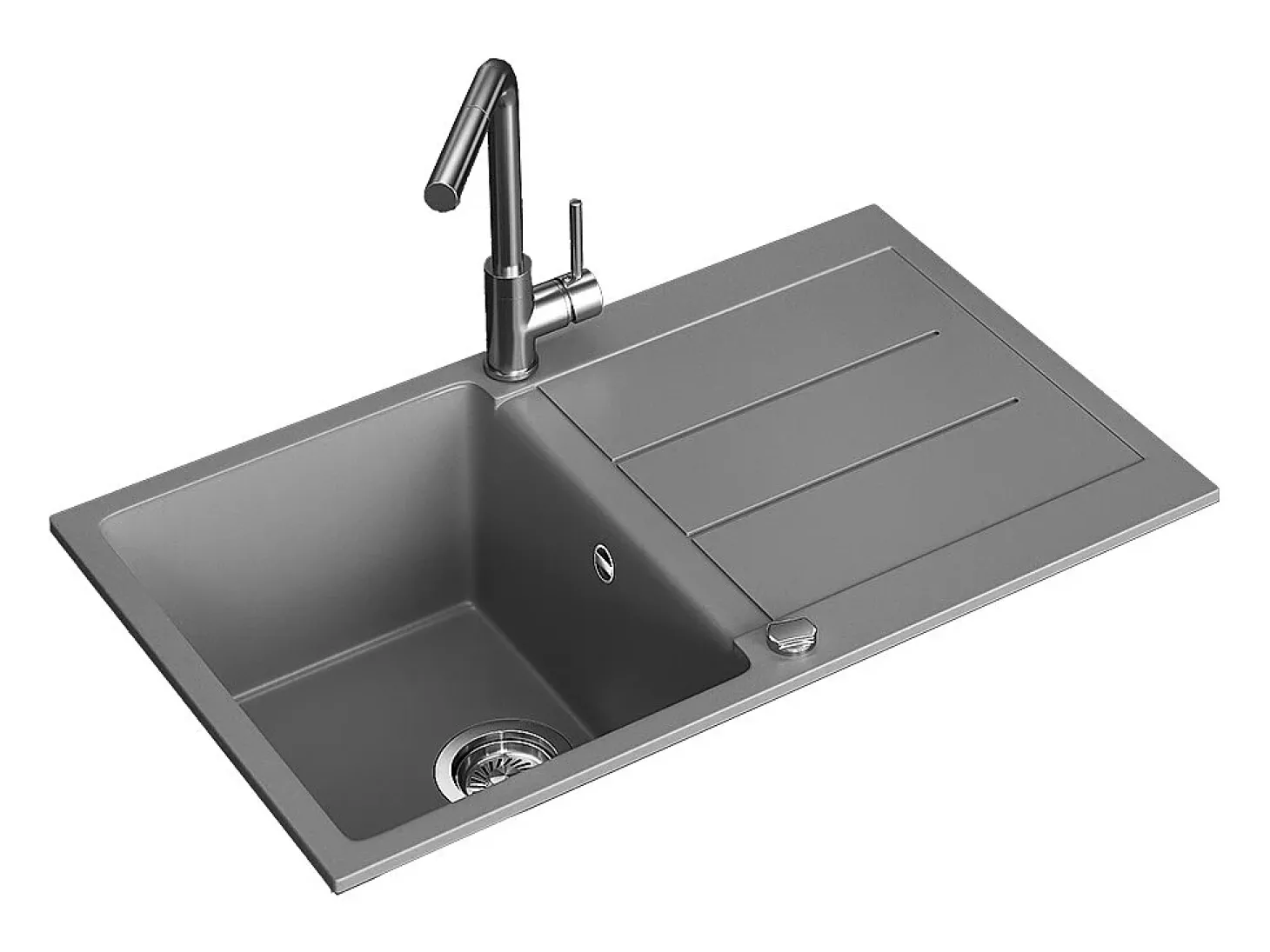 Pia de cozinha cinza 78x50x20 kapstadt