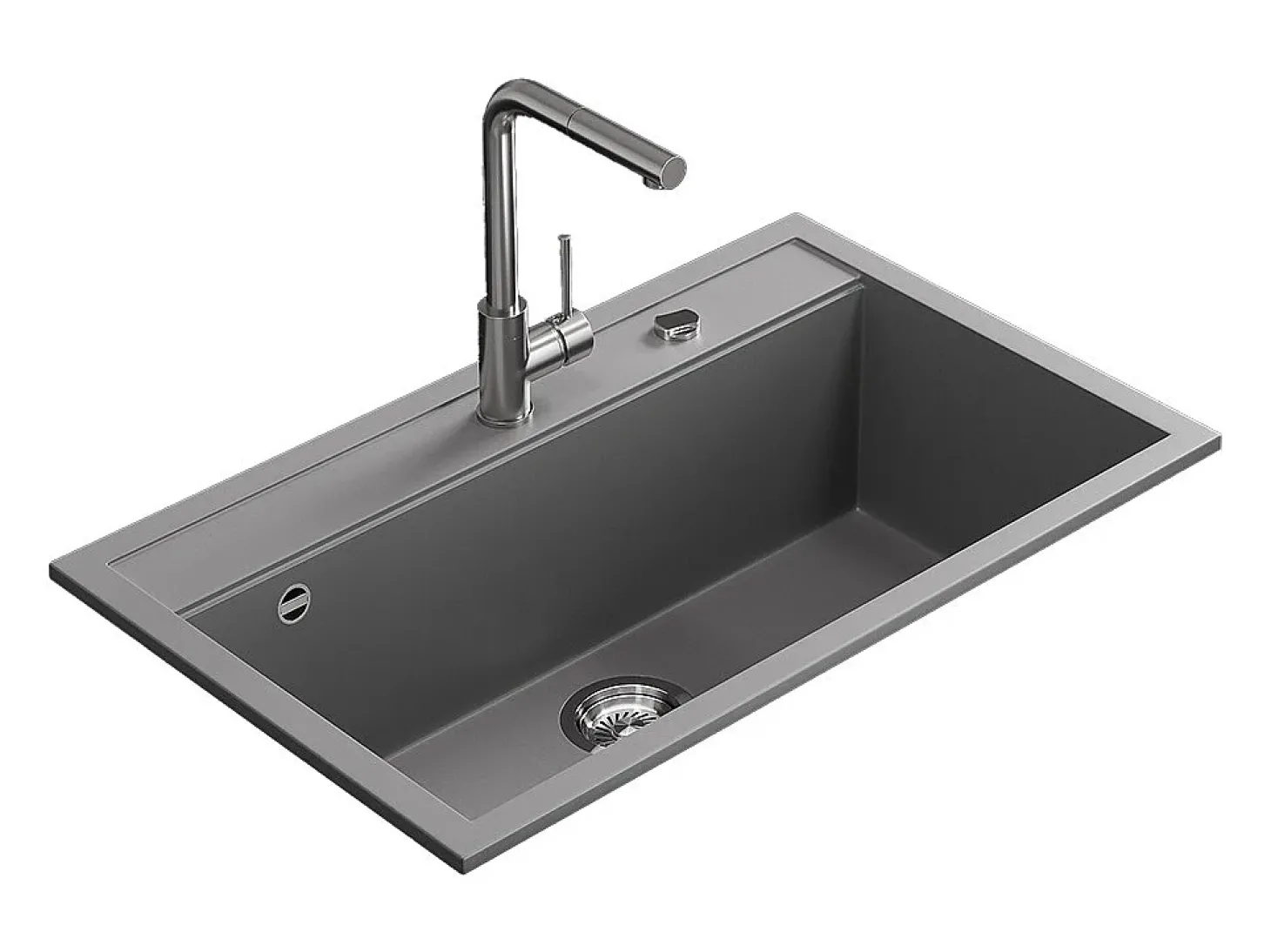 Pia de cozinha cinza 80x51x20 sydney