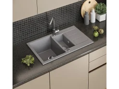 Pia de cozinha cinza 80x50x20 seattle