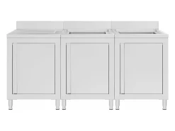 Pia de cozinha comercial 180 x 60 x 96 cm em aço inoxidável 02_0000720