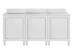 Pia de cozinha comercial 180 x 60 x 96 cm em aço inoxidável 02_0000721