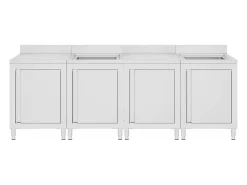 Pia de cozinha comercial 240 x 60 x 96 cm em aço inoxidável 02_0000722