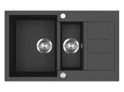 Pia de cozinha preto 80x50x20 seattle