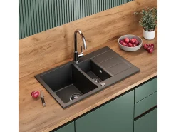 Pia de cozinha preto 80x50x20 seattle