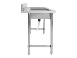 Pia de cozinha profissional com cuba dupla 120 x 60 cm em aço inoxidável 02_0002332