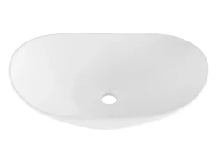 Pia do Banheiro SucceBuy Lavatório de Cerâmica Oval de 60 × 36 cm - Moderno, Durável e Elegante, Branco