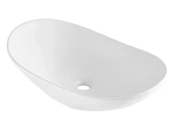 Pia do Banheiro SucceBuy Lavatório de Cerâmica Oval de 60 × 36 cm - Moderno, Durável e Elegante, Branco
