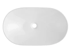Pia do Banheiro SucceBuy Lavatório de Cerâmica Oval de 60 × 36 cm - Moderno, Durável e Elegante, Branco