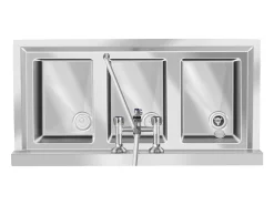 Pia profissional de 3 cubas 100 x 50 x 97 cm aço inoxidável 14_0001591