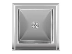 Pia profissional de cuba única 50 x 50 x 25,5 cm aço inoxidável 14_0000164