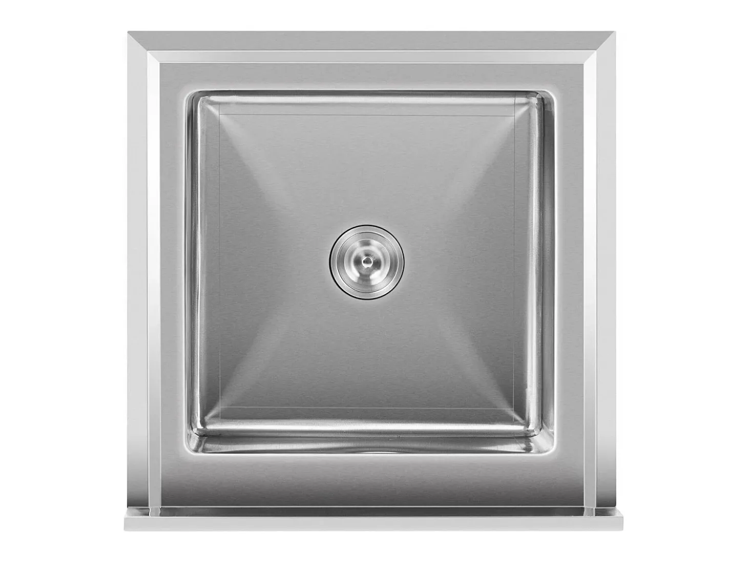 Pia profissional de cuba única 50 x 50 x 25,5 cm aço inoxidável 14_0000164