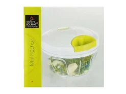 Picador Manual de Fio em Aço Inoxidável "Bicolor" 12cm Verde com Lâmina e Recipiente Transparente