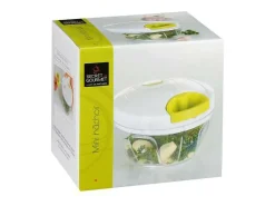 Picador Manual de Fio em Aço Inoxidável "Bicolor" 12cm Verde com Lâmina e Recipiente Transparente