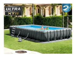 Piscina jardim 975x488x132 cm com bomba, escada e acessórios