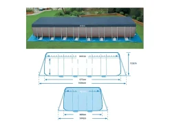 Piscina jardim 975x488x132 cm com bomba, escada e acessórios