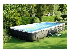 Piscina jardim 975x488x132 cm com bomba, escada e acessórios