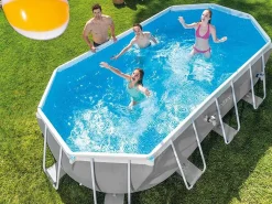 Piscina oval acima do solo 610x305x122cm com escada e bomba 26798 Intex