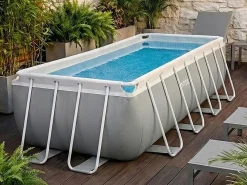 Piscina retangular acima do solo 400x200x122 cm com bomba e escada